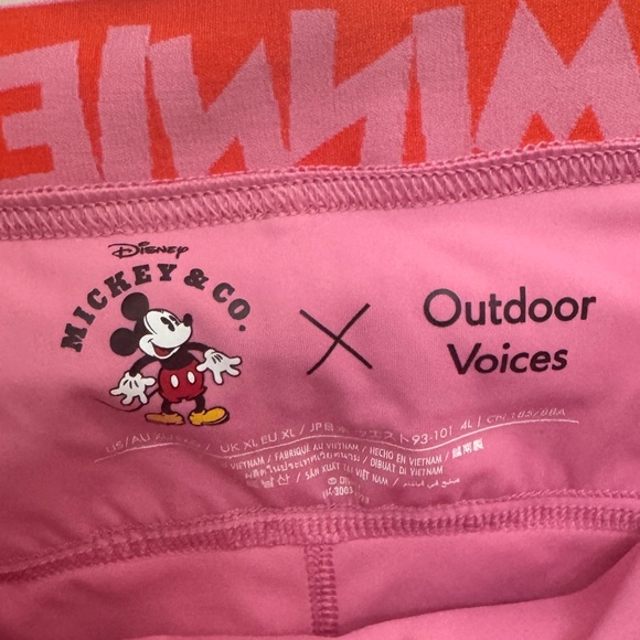 Disney Minnie Outdoor Voices Bright Pink Leggings - Picture 7 of 8